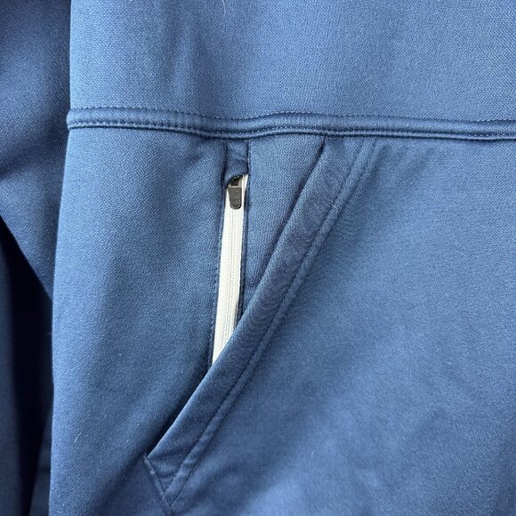 BAUER TEAM FLEECE HALF-ZIP BLUE PULLOVER WITH CHICAGO HOCKEY CLUB LOGO, SIZE L - Picture 7 of 13